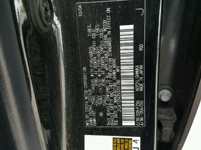 JTLKT334350201788 - 2005 TOYOTA SCION XB შავი ფოტო 10