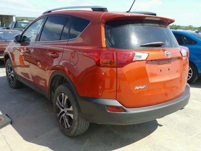 JTMZFREVXFD053384 - 2015 TOYOTA RAV4 LE ORANGE photo 3