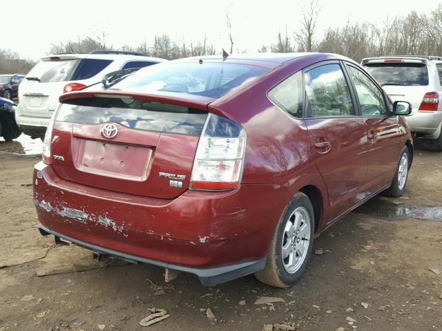 JTDKB20U853069283 - 2005 TOYOTA PRIUS BURGUNDY photo 4