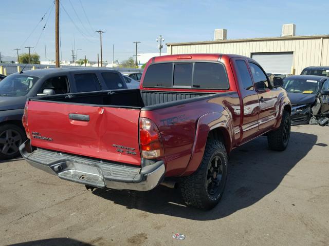 5TETU62N35Z123960 - 2005 TOYOTA TACOMA PRE RED photo 4