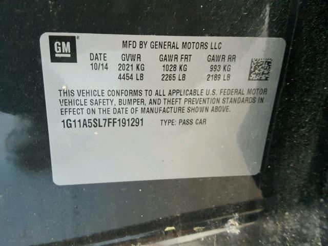 1G11A5SL7FF191291 - 2015 CHEVROLET MALIBU LS Boz foto 10