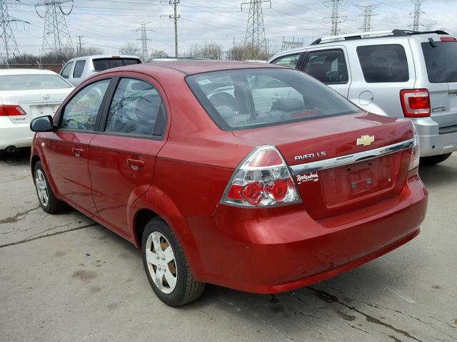 KL1TD56687B047440 - 2007 CHEVROLET AVEO BASE RED photo 3