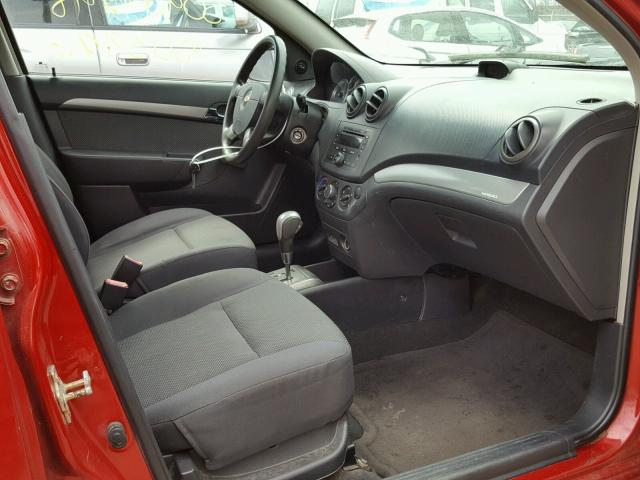 KL1TD56687B047440 - 2007 CHEVROLET AVEO BASE RED photo 5