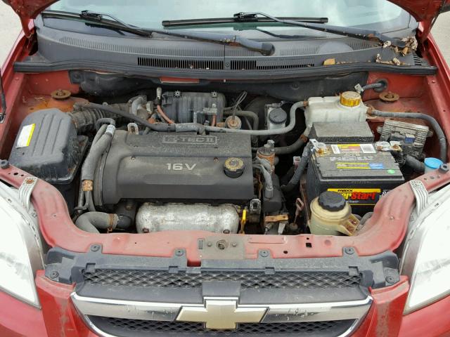 KL1TD56687B047440 - 2007 CHEVROLET AVEO BASE RED photo 7