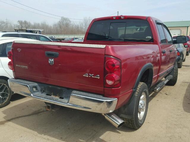 3D7KS28A57G840850 - 2007 DODGE RAM 2500 S RED photo 4