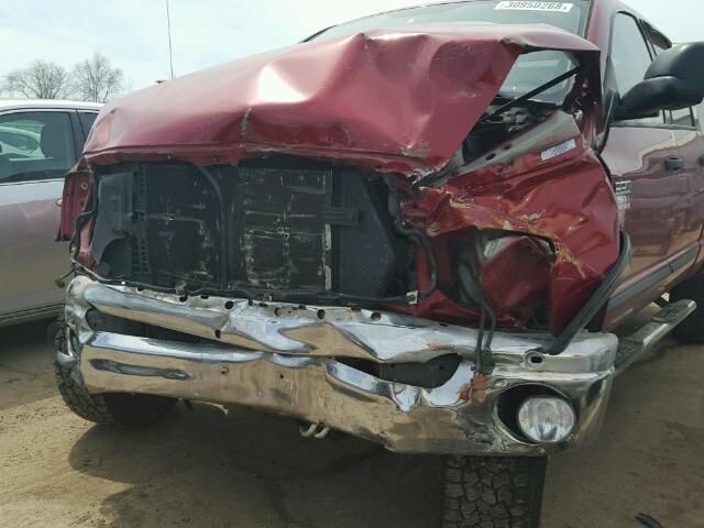3D7KS28A57G840850 - 2007 DODGE RAM 2500 S RED photo 9