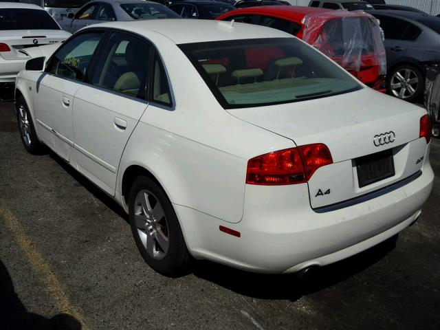 WAUAF78E25A544106 - 2005 AUDI A4 2.0T WHITE photo 3