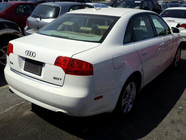 WAUAF78E25A544106 - 2005 AUDI A4 2.0T WHITE photo 4