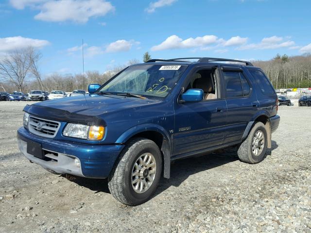 4S6DM58W1Y4402600 - 2000 HONDA PASSPORT E BLUE photo 2