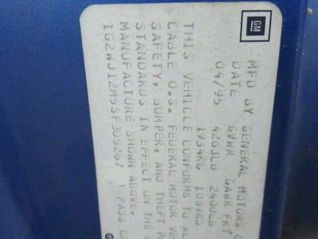 1G2WJ12M5SF305267 - 1995 PONTIAC GRAND PRIX ლურჯი ფოტო 10