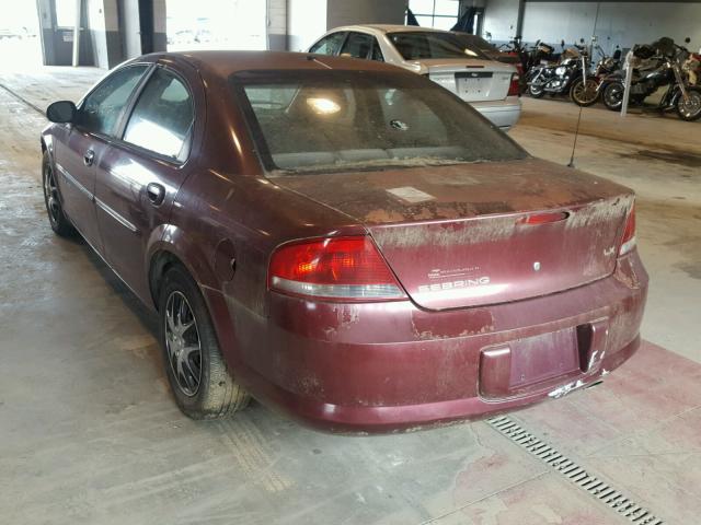 1C3EL46U51N714035 - 2001 CHRYSLER SEBRING LX BURGUNDY photo 3