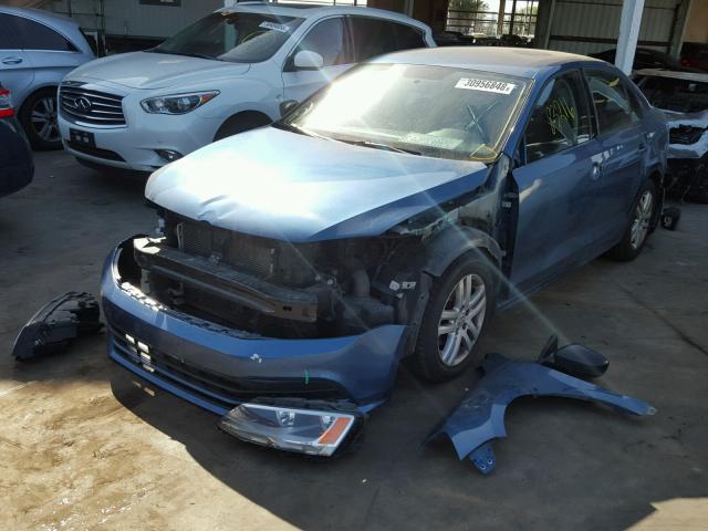 3VW2K7AJ6FM223746 - 2015 VOLKSWAGEN JETTA BASE Կապույտ լուսանկար 2
