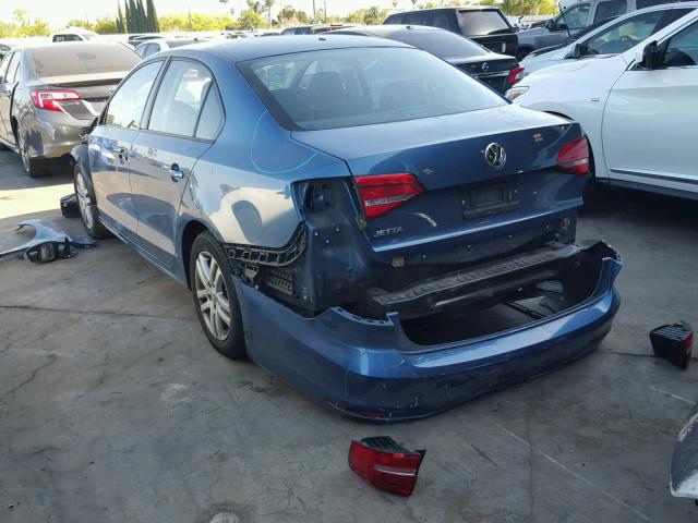 3VW2K7AJ6FM223746 - 2015 VOLKSWAGEN JETTA BASE Կապույտ լուսանկար 3