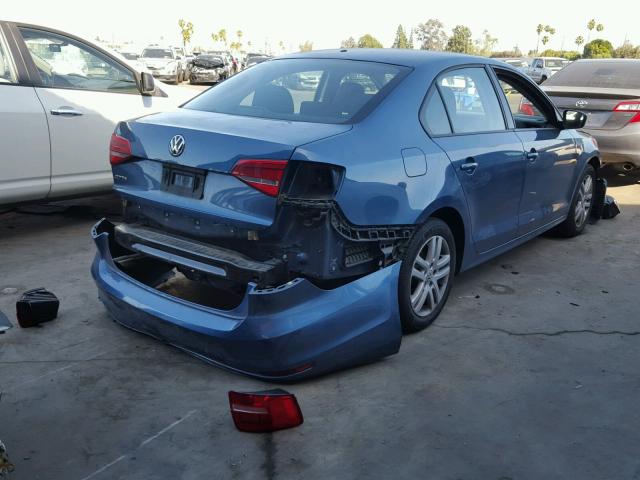 3VW2K7AJ6FM223746 - 2015 VOLKSWAGEN JETTA BASE Կապույտ լուսանկար 4