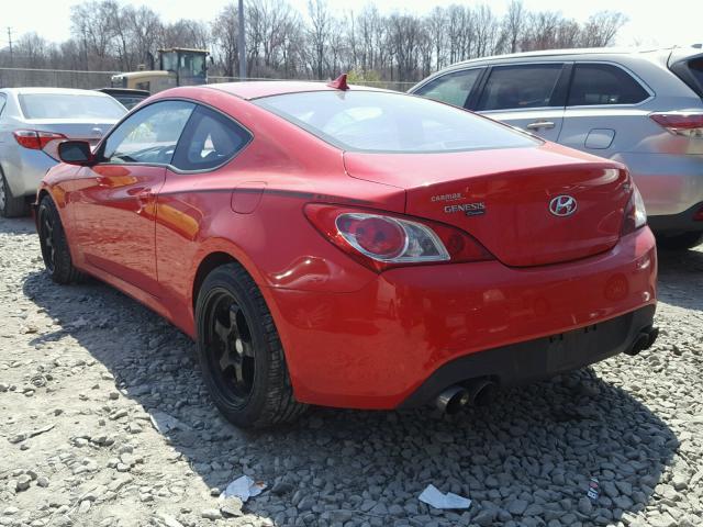 KMHHU6KH9AU011209 - 2010 HYUNDAI GENESIS CO RED photo 3