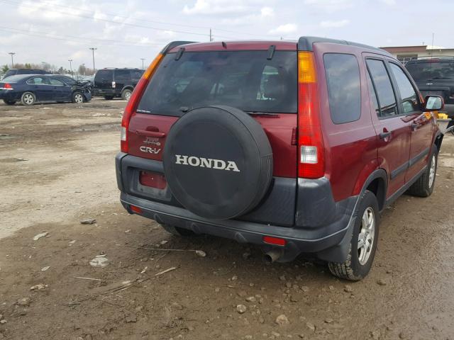 JHLRD78852C002152 - 2002 HONDA CR-V EX MAROON photo 4