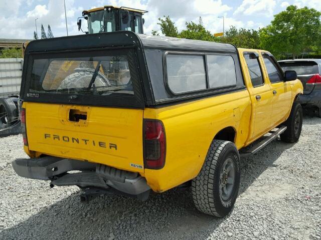 1N6ED29X42C361624 - 2002 NISSAN FRONTIER C YELLOW photo 4