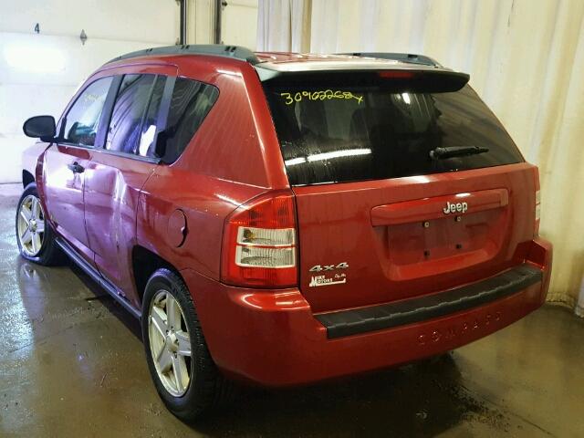 1J8FF47W47D141000 - 2007 JEEP COMPASS RED photo 3