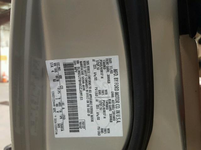 5LMEU78H83ZJ09151 - 2003 LINCOLN AVIATOR 米色 照片 10