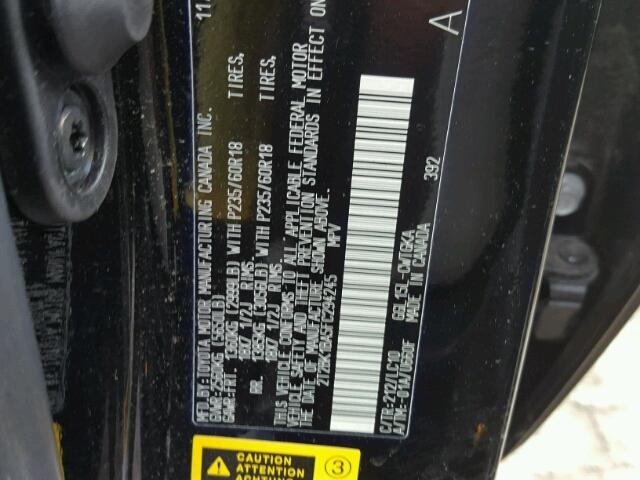 2T2BK1BA5FC294245 - 2015 LEXUS RX 350 BLACK photo 10