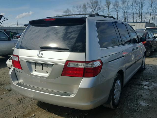 5FNRL38257B097259 - 2007 HONDA ODYSSEY LX SILVER photo 4