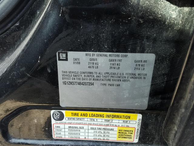 1G1ZK577484207294 - 2008 CHEVROLET MALIBU LTZ 黑色 照片 10