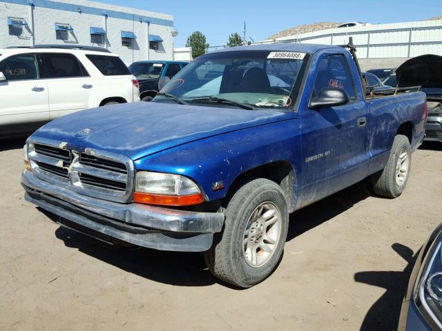 1B7FL26XXVS287019 - 1997 DODGE DAKOTA BLUE photo 2