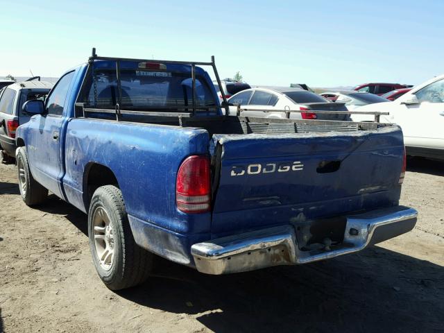 1B7FL26XXVS287019 - 1997 DODGE DAKOTA BLUE photo 3