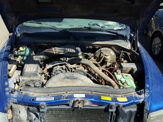 1B7FL26XXVS287019 - 1997 DODGE DAKOTA BLUE photo 7