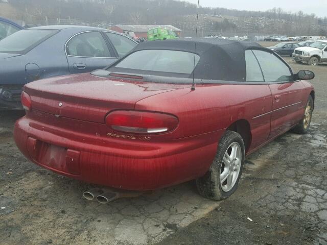 3C3EL55H2YT200535 - 2000 CHRYSLER SEBRING JX RED photo 4