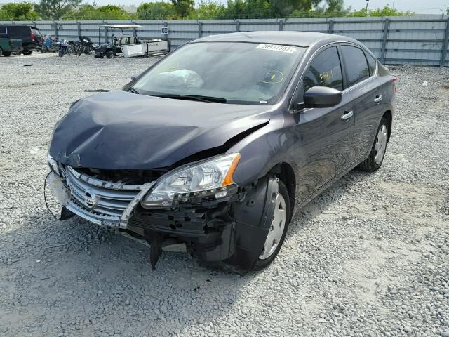 3N1AB7AP4EL693770 - 2014 NISSAN SENTRA S GRAY photo 2