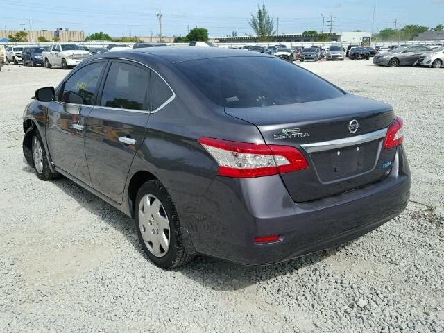 3N1AB7AP4EL693770 - 2014 NISSAN SENTRA S GRAY photo 3