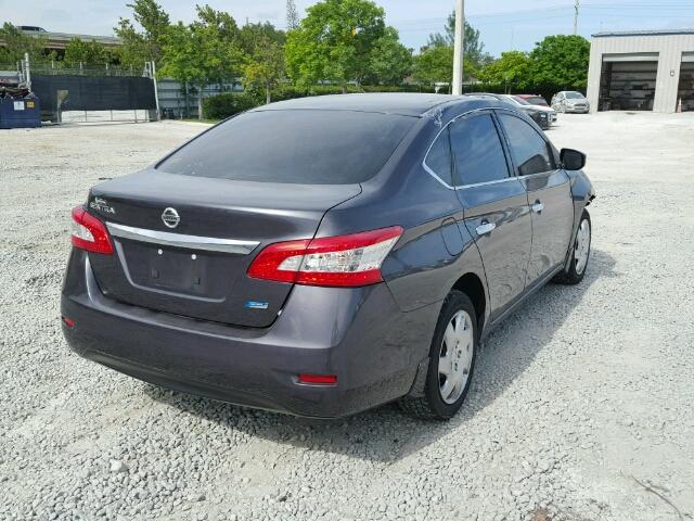 3N1AB7AP4EL693770 - 2014 NISSAN SENTRA S GRAY photo 4