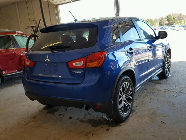 JA4AP3AU4GZ030606 - 2016 MITSUBISHI OUTLANDER BLUE photo 4