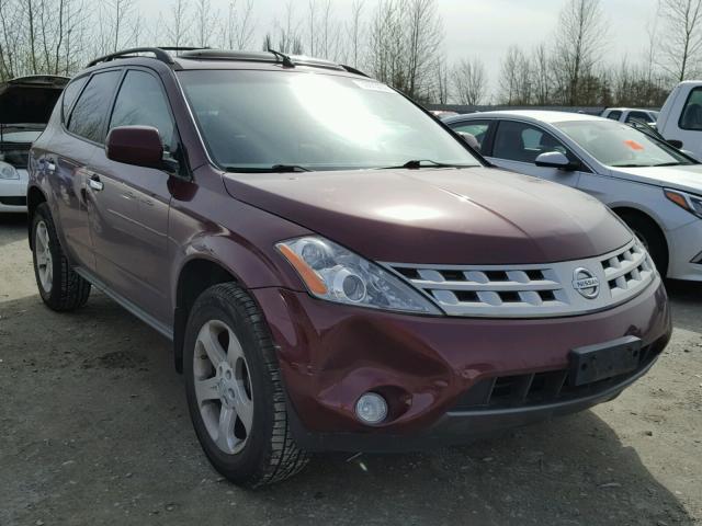 JN8AZ08W45W421828 - 2005 NISSAN MURANO SL MAROON photo 1