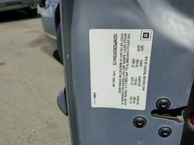 1G2WP52K5XF284173 - 1999 PONTIAC GRAND PRIX GRAY photo 10