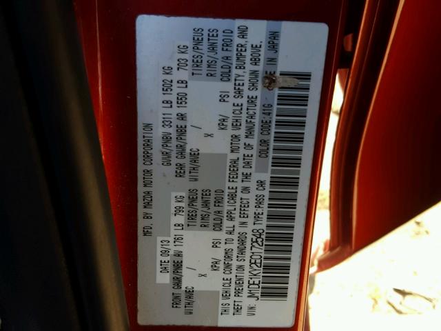 JM1DE1KY2E0172548 - 2014 MAZDA MAZDA2 SPO 红色 照片 10