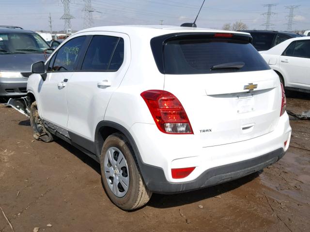 3GNCJKSB9HL287851 - 2017 CHEVROLET TRAX LS WHITE photo 3