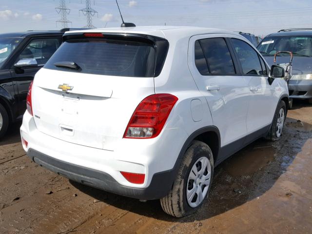 3GNCJKSB9HL287851 - 2017 CHEVROLET TRAX LS WHITE photo 4