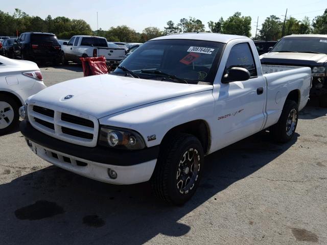 1B7GL26X1XS305947 - 1999 DODGE DAKOTA WHITE photo 2