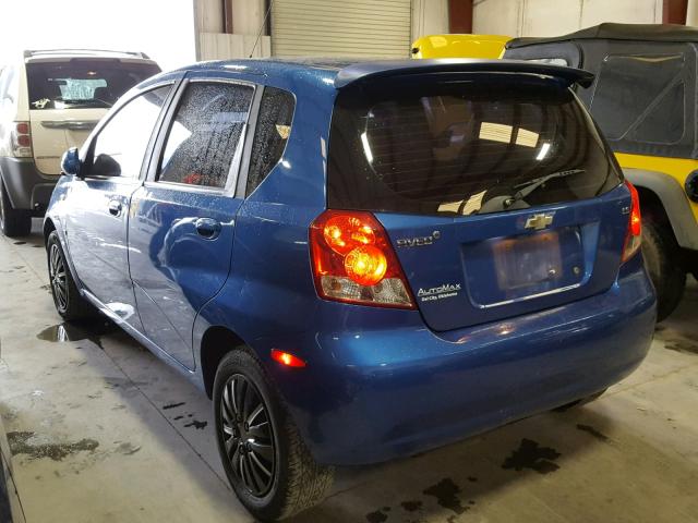 KL1TD66607B764551 - 2007 CHEVROLET AVEO BASE Mavi fotoğraf 3