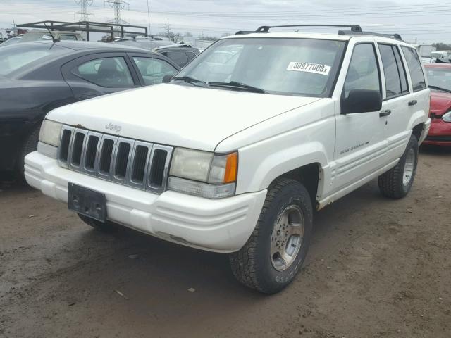 1J4GZ48S0WC208706 - 1998 JEEP GRAND CHER WHITE photo 2