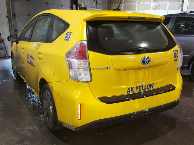 JTDZN3EU8GJ049361 - 2016 TOYOTA PRIUS V YELLOW photo 3