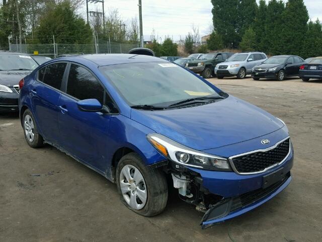 3KPFK4A70HE117099 - 2017 KIA FORTE LX BLUE photo 1