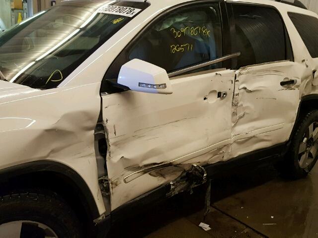 1GKKVRED3BJ198309 - 2011 GMC ACADIA SLT თეთრი ფოტო 9