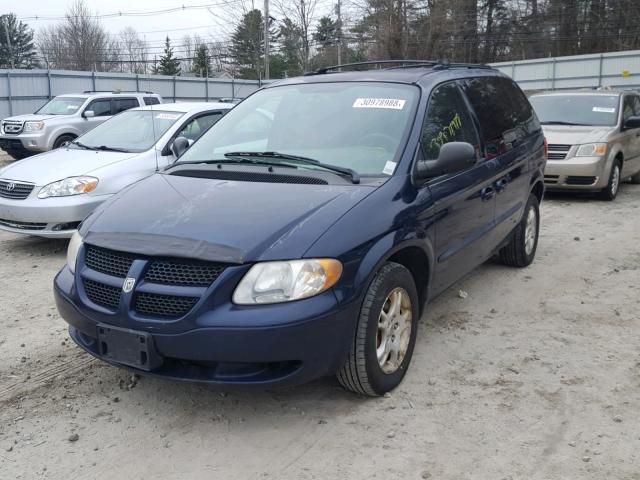 1D4GP45R54B506168 - 2004 DODGE CARAVAN SX BLUE photo 2