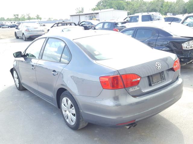 3VW2K7AJ1CM401221 - 2012 VOLKSWAGEN JETTA BASE 灰色 照片 3