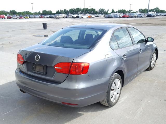 3VW2K7AJ1CM401221 - 2012 VOLKSWAGEN JETTA BASE 灰色 照片 4