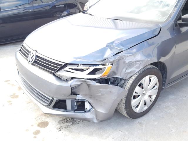 3VW2K7AJ1CM401221 - 2012 VOLKSWAGEN JETTA BASE 灰色 照片 9