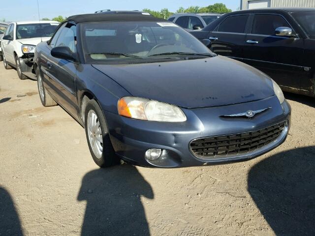 1C3EL55RX2N302066 - 2002 CHRYSLER SEBRING LX BLUE photo 1